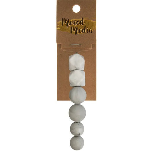 Hexagon and Round Silicone Beads (available in 7 colours)